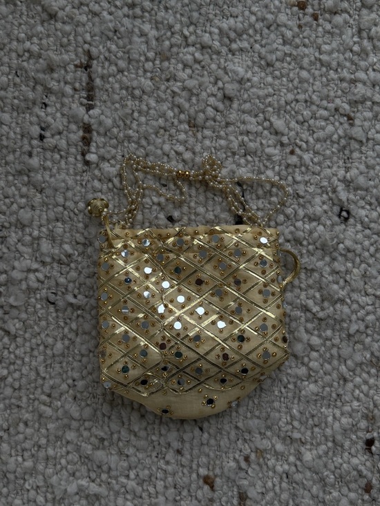 Handbags - Gold Embellished Evening Crossbody Bag